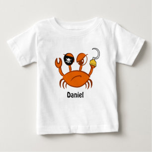 T-shirt Pour Bébé Crabe pirate mignon Cadeaux personnalisés fête d'a