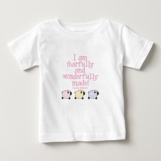 T-shirt Pour Bébé Craintivement et merveilleusement fait - rose (Devant)
