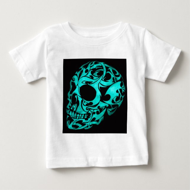 T-shirt Pour Bébé crâne 3D gothique (Devant)
