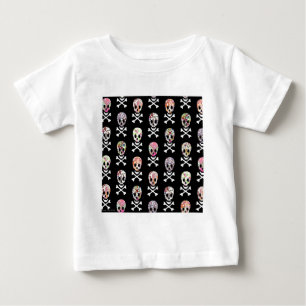 T-shirt Pour Bébé Crâne à calbones de la fête des morts mexicaine