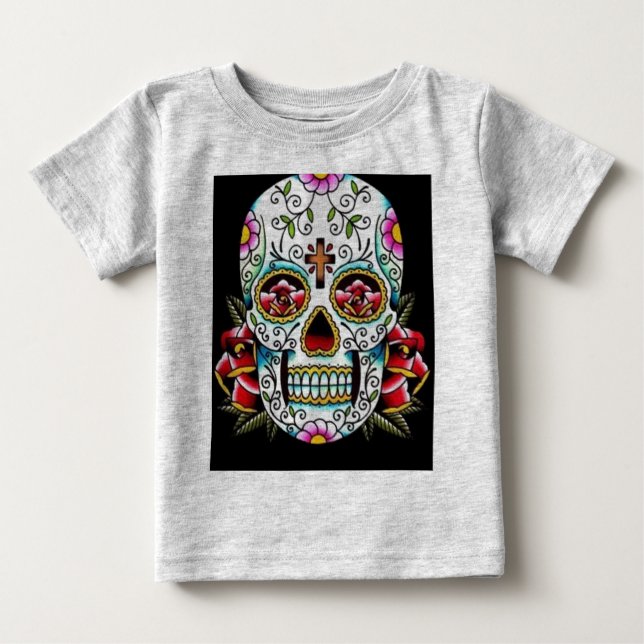 T-shirt Pour Bébé crâne à sucre (Devant)
