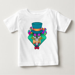 T-shirt Pour Bébé Crâne aux échecs avec pièce d'échecs Rook
