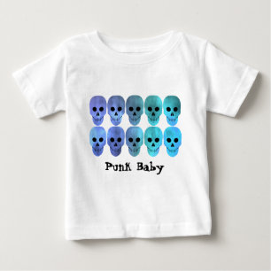 T-shirt Pour Bébé Crâne bleu bébé punk