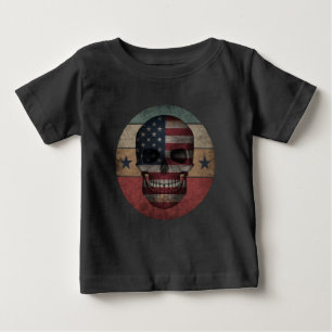 T-SHIRT POUR BÉBÉ CRÂNE CADEAU PATRIOTIQUE DRAPEAU AMÉRICAIN
