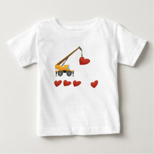 T-shirt Pour Bébé Crane de camion de construction de la Saint-Valent