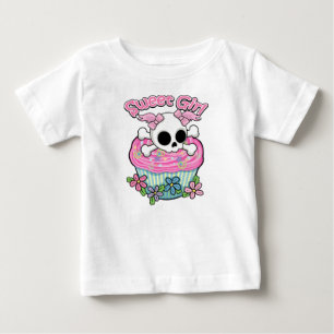 T-shirt Pour Bébé Crâne de fille douce