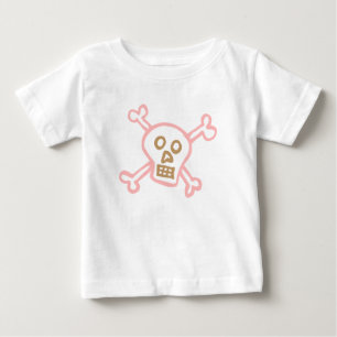 T-shirt Pour Bébé Crâne de fille et os croisés