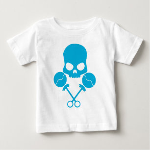 T-shirt Pour Bébé Crâne de Rattler - dans le bleu défiant de la mo