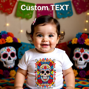 T-shirt Pour Bébé Crâne en sucre de Dia de Muertos