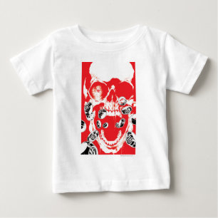 T-shirt Pour Bébé Crâne et anneaux - Rouge