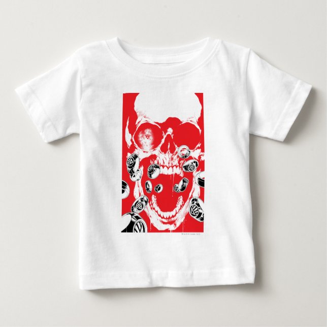 T-shirt Pour Bébé Crâne et anneaux - Rouge (Devant)
