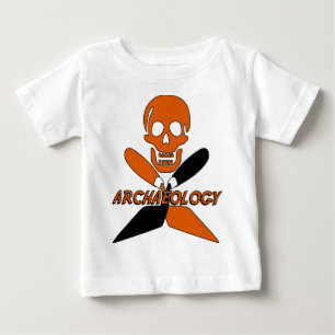 T-shirt Pour Bébé Crâne et archéologie croisée de truelles