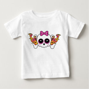 T-shirt Pour Bébé Crâne flamboyant mignon