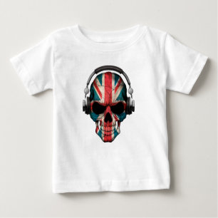 T-shirt Pour Bébé Crâne personnalisable des Anglais DJ avec des