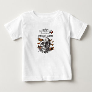 T-shirt Pour Bébé crâne vintage d'Halloween moderne et papillons
