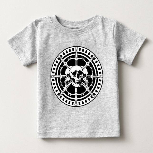 T-shirt Pour Bébé Crânes avec épées (Devant)