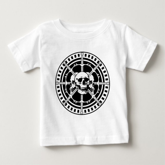 T-shirt Pour Bébé Crânes avec épées (Devant)