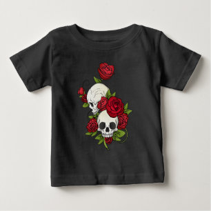 T-shirt Pour Bébé Crânes florales Dia de los Muertos Chemise à man