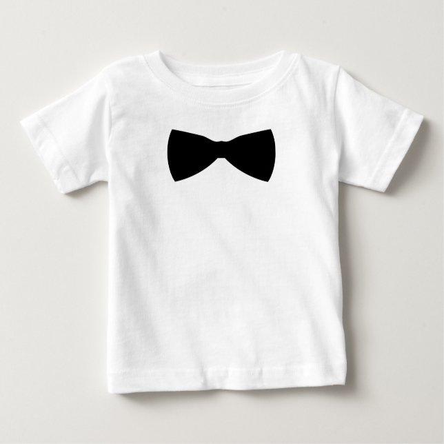 T-shirt Pour Bébé cravate à arc noir (Devant)