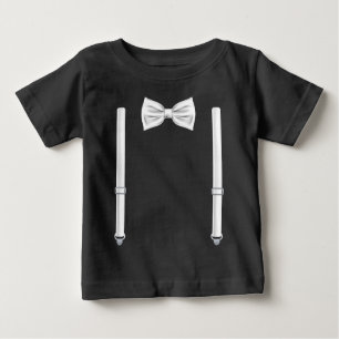 T-shirt Pour Bébé Cravate De Bow Avec Suspendants - Bowtie Pour Mari