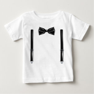 T-shirt Pour Bébé Cravate De Bow Avec Suspendants - Bowtie Pour Mari