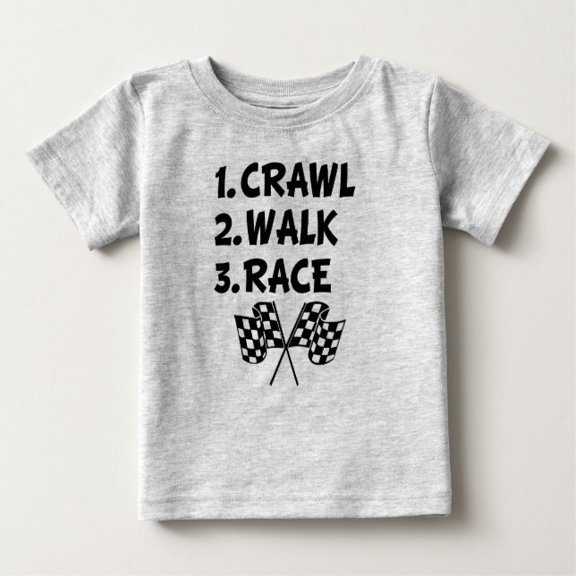 T-shirt Pour Bébé Crawl Walk Race drôle baby-shirt garçon (Devant)