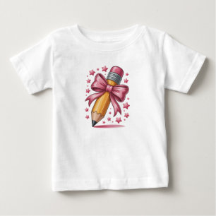 T-shirt Pour Bébé Crayon Coquette Arc Professeur Remerciement École