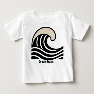 T-shirt Pour Bébé Cream Wave Crest on Black – Minimal Ocean Line Art