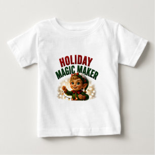 T-shirt Pour Bébé Créateur de magie de vacances Elfe de Noël mignon
