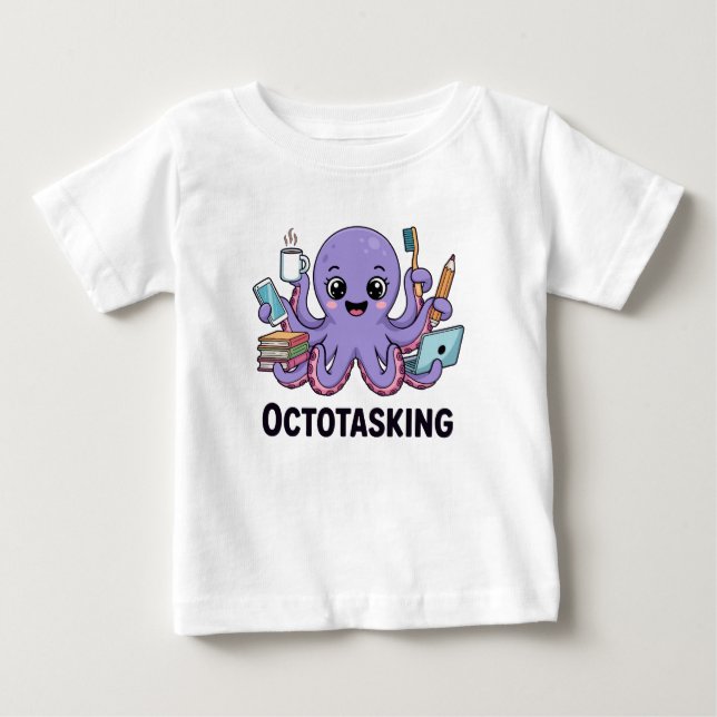 T-shirt Pour Bébé Création octotâche en mode multitâche (Devant)