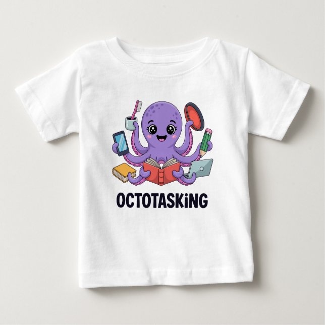 T-shirt Pour Bébé Création octotâche en mode multitâche (Devant)