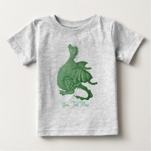 T-shirt Pour Bébé créature imaginaire mythique dragon vert mignon