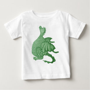 T-shirt Pour Bébé créature imaginaire mythique dragon vert mignon