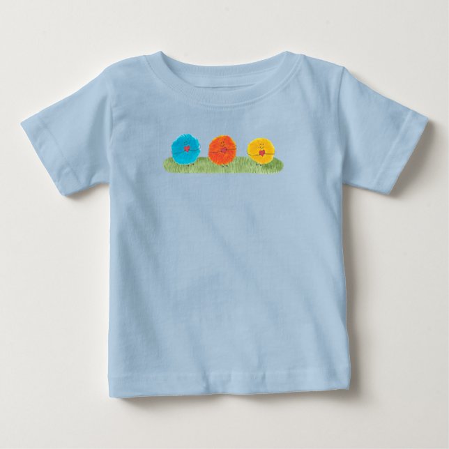 T-shirt Pour Bébé Créatures Floues Tenant des Cœurs (Devant)