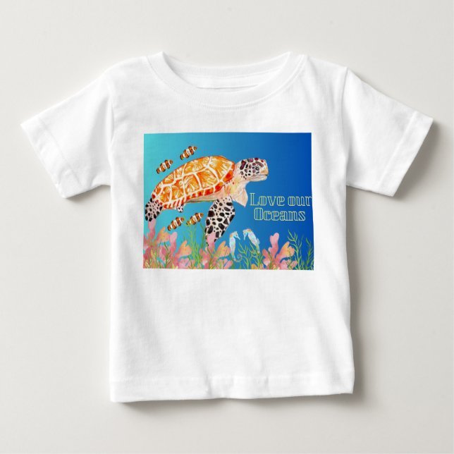 T-shirt Pour Bébé Créatures marines (Devant)