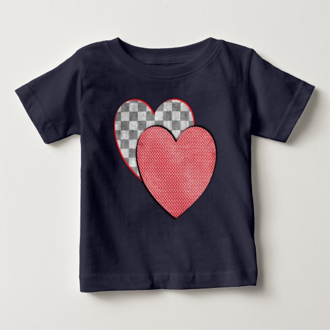T-shirt Pour Bébé Creeper biologique pour nourrissons Coeurs (Devant)