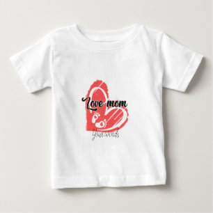 T-shirt Pour Bébé Créez votre propre amour Maman Coeur et empreintes