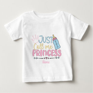 T-shirt Pour Bébé Créez Votre Propre Appelez-Moi Simplement Princess