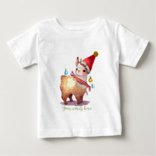 T-shirt Pour Bébé Créez votre propre bébé Llama Père Noël
