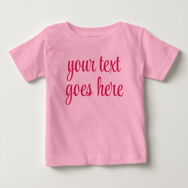 T-shirt Pour Bébé Créez votre propre cadeau Ajouter du texte Télécha (Devant)