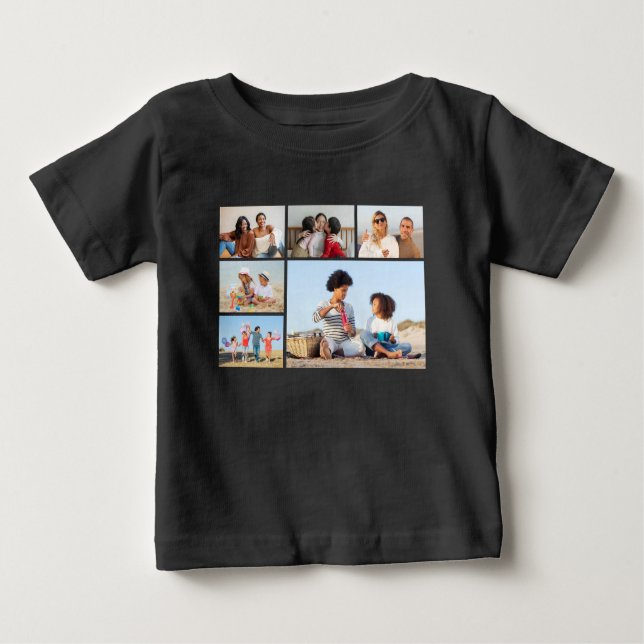 T-shirt Pour Bébé Créez votre propre collection photo de 6 personnes (Devant)