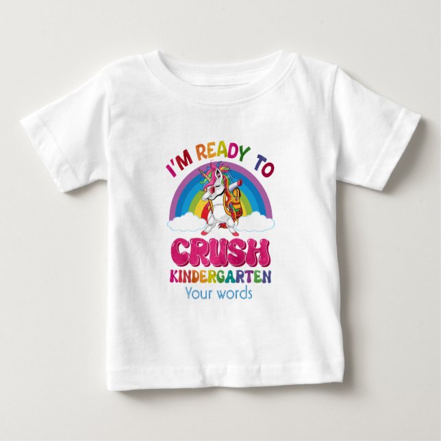 T-shirt Pour Bébé Créez votre propre jardin d'enfants Je suis prêt à (Devant)