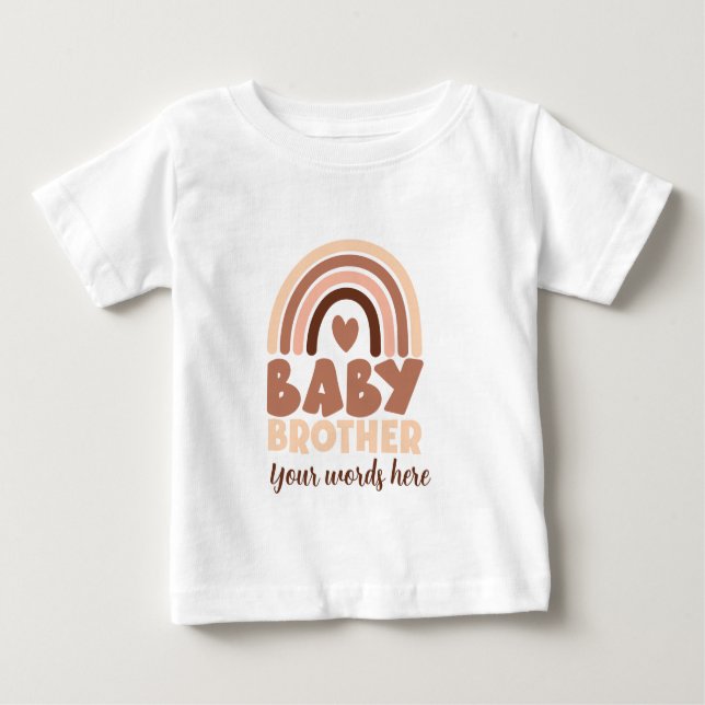 T-shirt Pour Bébé Créez Votre Propre Petit Frère Brun Bébé (Devant)