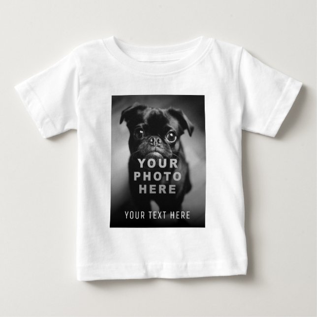 T-shirt Pour Bébé Créez votre propre photo simple et votre texte per (Devant)
