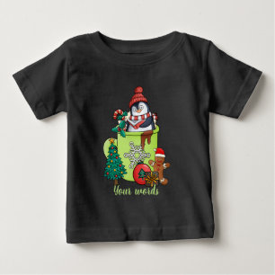T-shirt Pour Bébé Créez votre propre pingouin de Noël cacao chaud