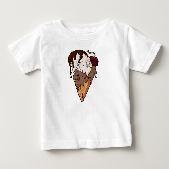 T-shirt Pour Bébé Crème classique de crâne mortelle (Devant)