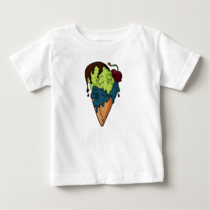 T-shirt Pour Bébé Crème glacée du crâne pour Mystères doux de la mor