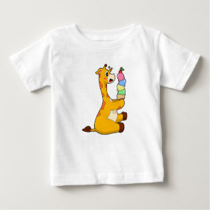 T-shirt Pour Bébé Crème glacée Giraffe gaufre