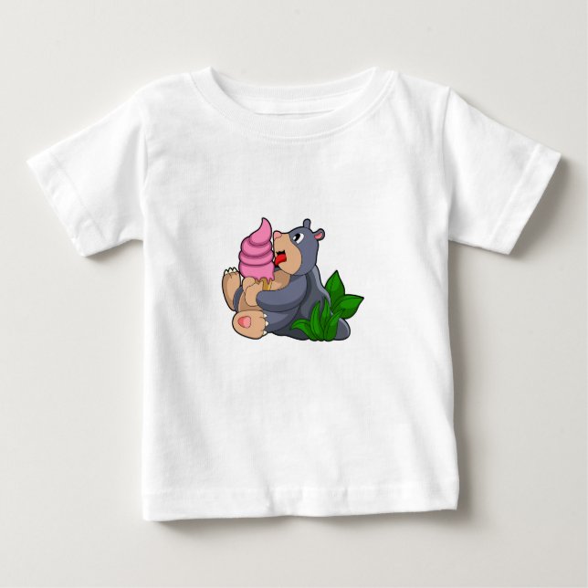 T-shirt Pour Bébé Crème glacée Mole avec gaufre (Devant)