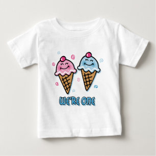 T-shirt Pour Bébé Crème glacée Nous sommes un garçon et une fille